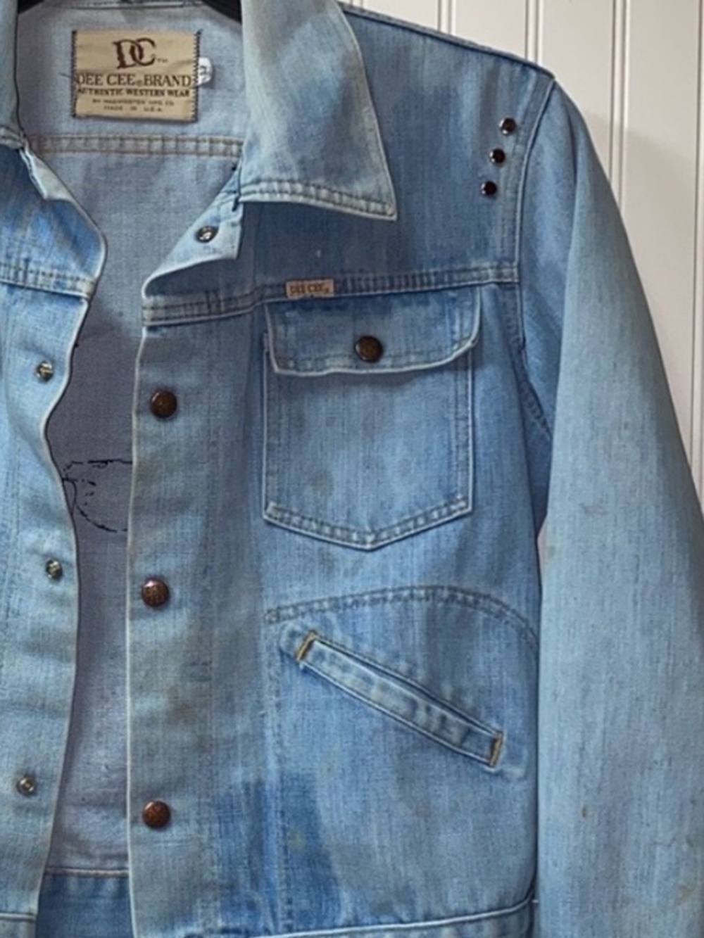 70s Dee Cee Western Denim Trucker Jacket L Harley Davidson